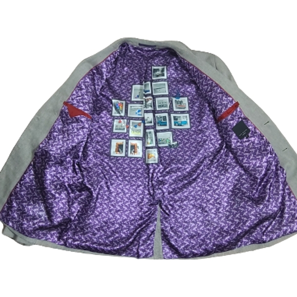 TED BAKER Popping' Modern Trim Fit Herringbone Sport Coat Mens Size Ted 6/ US 44 - Picture 12 of 16